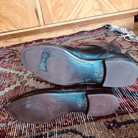 Ugh | Women's Frances dark brown Leather Boots with buckles | size 7 - Picture 8 of 9